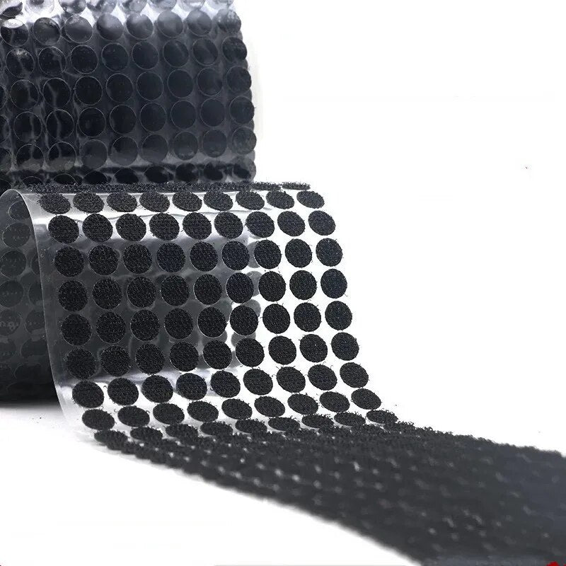 Self Adhesive Fastener Tape Dots 10/15/20/25/30mmSticker Dots Adhesive Tape White Black Round Hook Loop Boob Tape Strong Glue