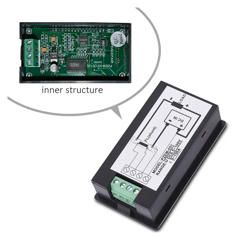 20A/50A/100A Digital Meter DC 6.5-100V Voltmeter Ammeter LCD 4 in 1 DC Voltage Current Power Energy Detector Amperimetro Shunt