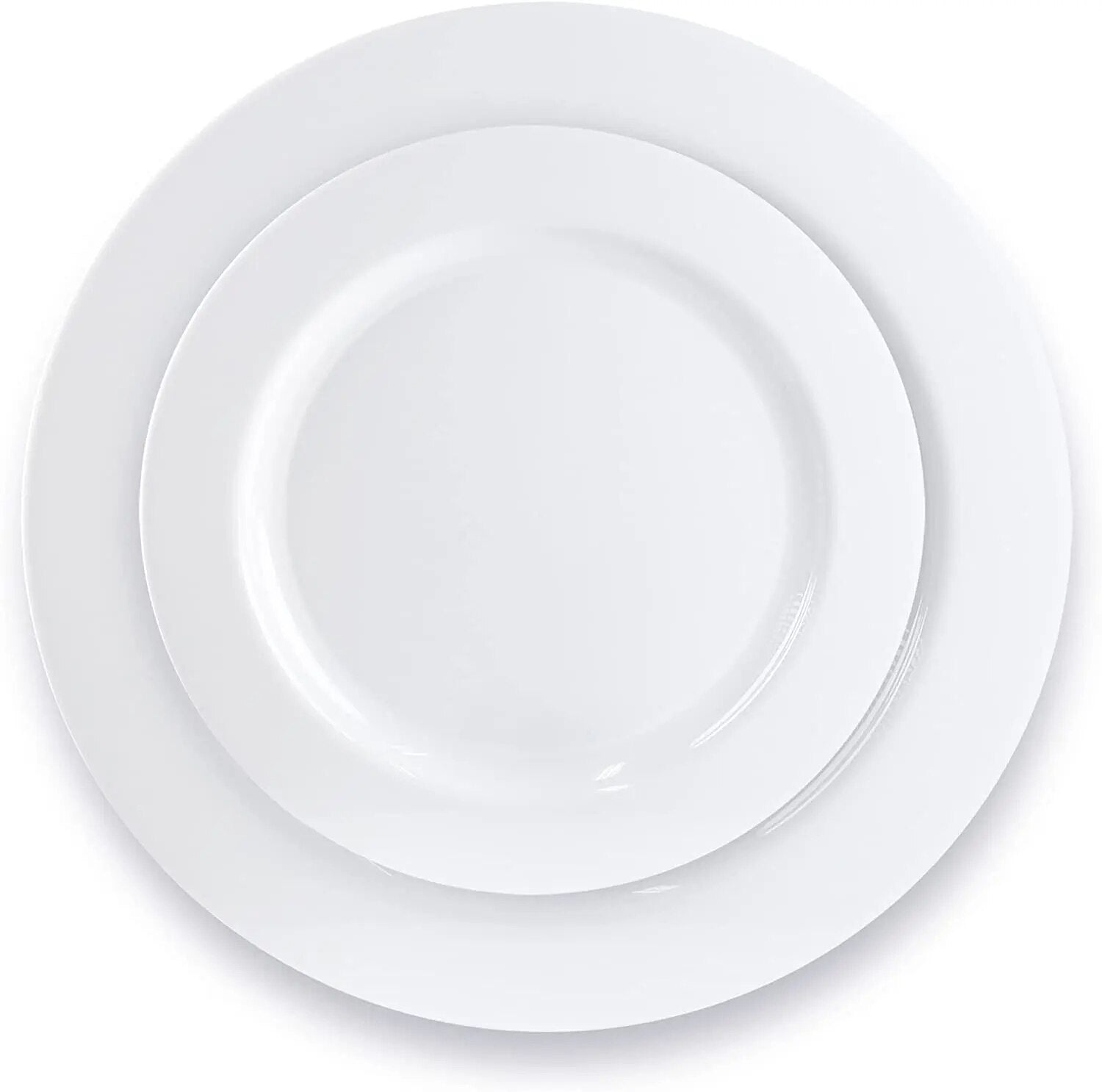 White Round Plastic Plates-Disposable Dinner Plates Cake Plates- Premium Hard Party Plates Appetizer Plates for Wedding/Party