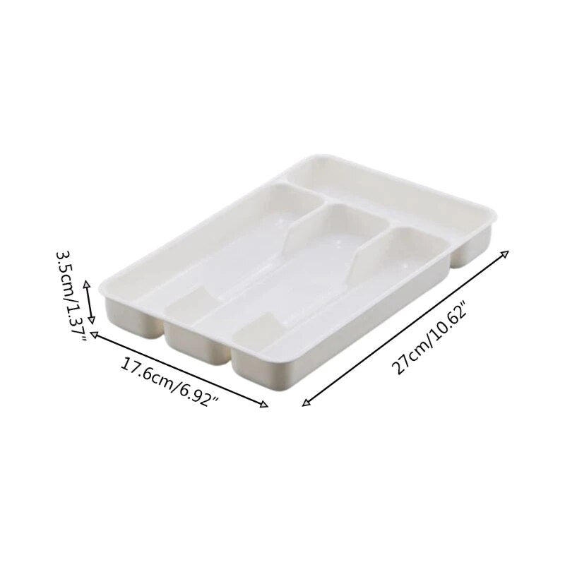 Tableware Organizer Cutlery Storage Tray Knife Block Holder Spoon Fork Separation Box Kitchen Drawer Plastic Container Cabinet