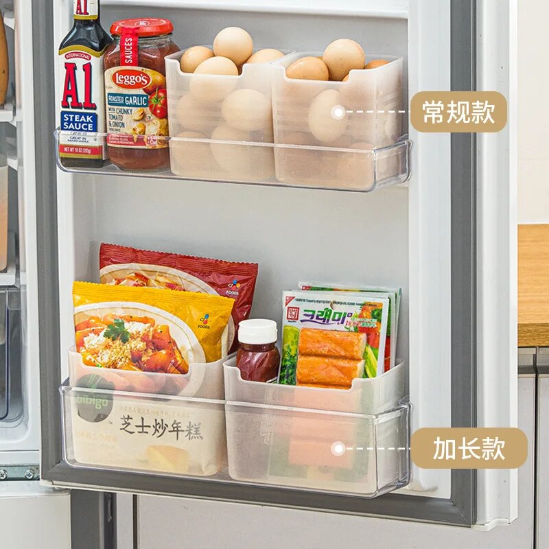 Refrigerator Organizer Bin Stackable Food Fridge Storage Box With Handle Clear Plastic Food Freezer Pantry kitchen Organizer