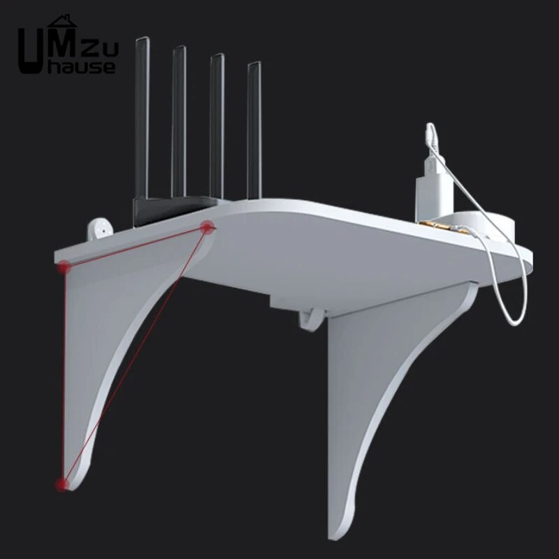 Router Floating Shelf Hanging Rack Multi Tap Outlet Wifi TV Set Top Box Board Hidden Bracket Storage Organizer Wall Mount Holder