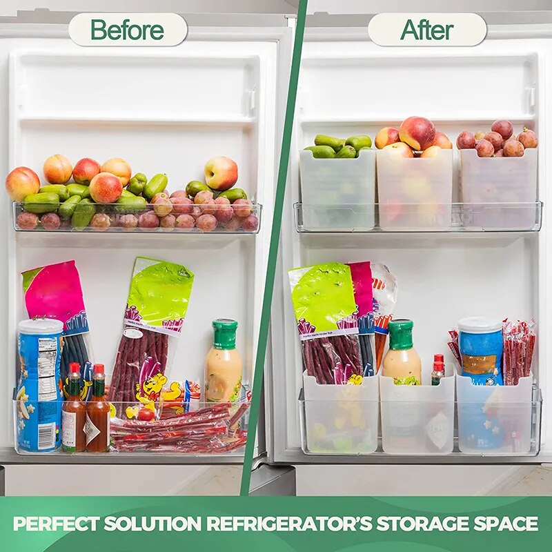 3/1Pcs Fridge Storage Box Food Fresh Refrigerator Door Organizer Bins Shelf Basket Fruit Spice Food Container Box Kitchen Case