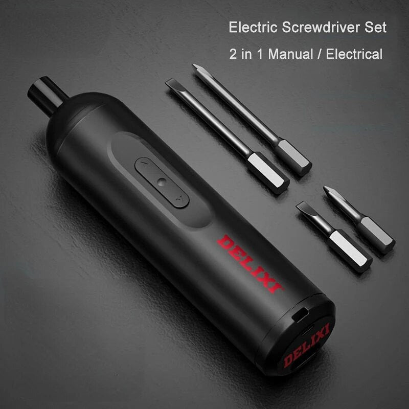 Youpin DELIXI Electric Screwdriver Household Rechargeable Screw Driver Set Multifunctional Electric Screwdrivers Repair Tools